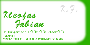kleofas fabian business card